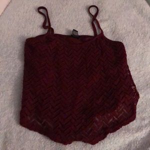Rue 21 maroon tank/ crop top